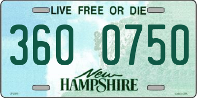 NH license plate 3600750