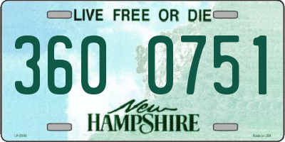 NH license plate 3600751