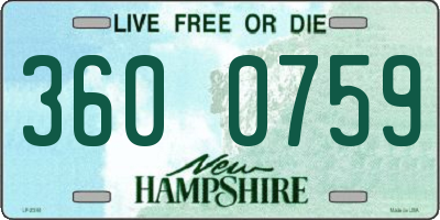 NH license plate 3600759