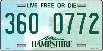 NH license plate 3600772