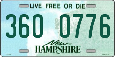 NH license plate 3600776