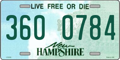 NH license plate 3600784