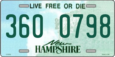 NH license plate 3600798