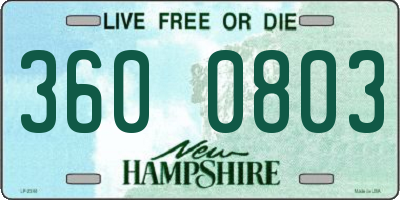 NH license plate 3600803
