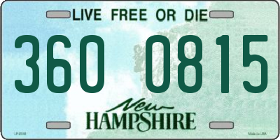 NH license plate 3600815