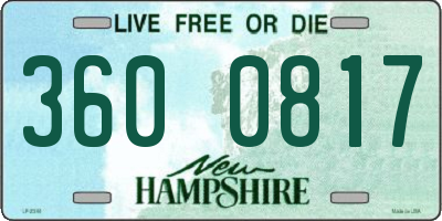 NH license plate 3600817