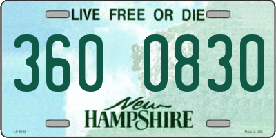 NH license plate 3600830