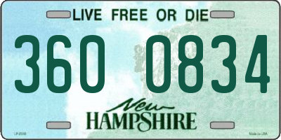 NH license plate 3600834