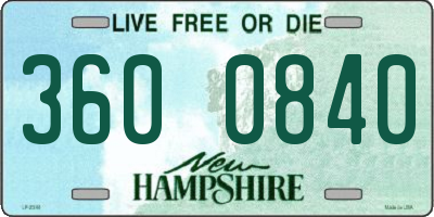 NH license plate 3600840