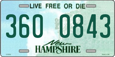 NH license plate 3600843