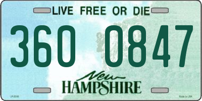 NH license plate 3600847
