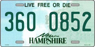 NH license plate 3600852
