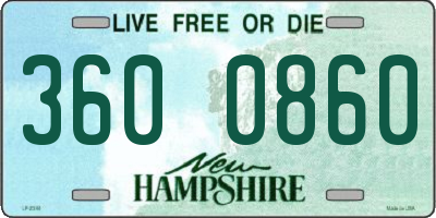 NH license plate 3600860