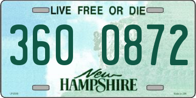 NH license plate 3600872