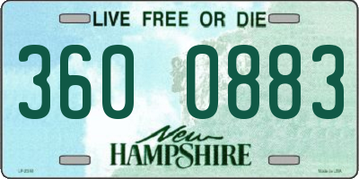 NH license plate 3600883
