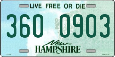 NH license plate 3600903