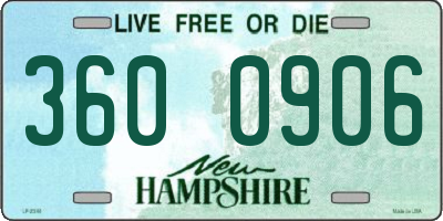 NH license plate 3600906