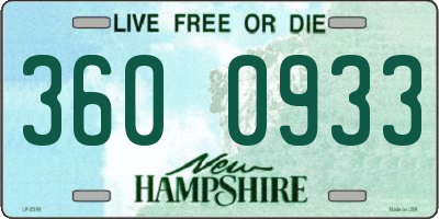 NH license plate 3600933