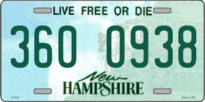 NH license plate 3600938