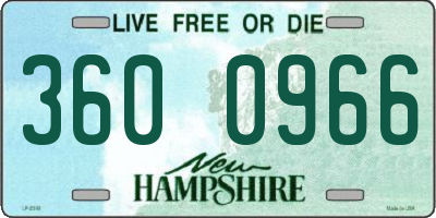 NH license plate 3600966