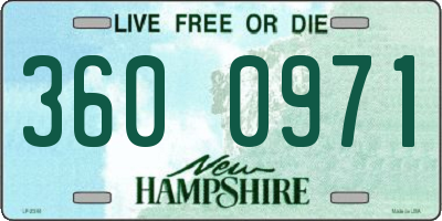 NH license plate 3600971