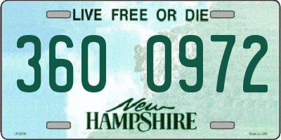 NH license plate 3600972