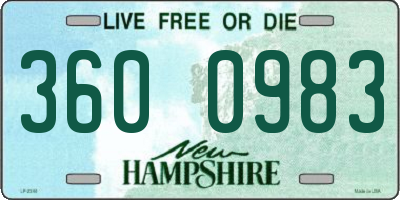 NH license plate 3600983