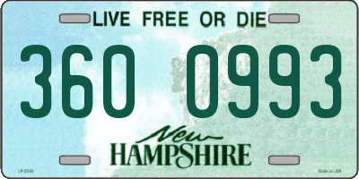 NH license plate 3600993