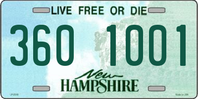 NH license plate 3601001