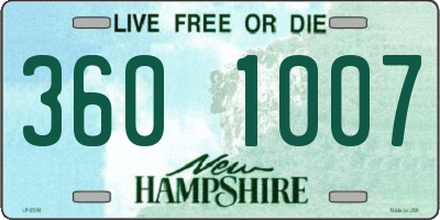 NH license plate 3601007