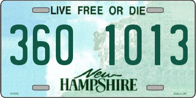 NH license plate 3601013