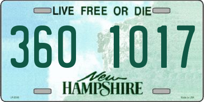 NH license plate 3601017