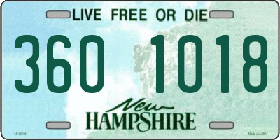 NH license plate 3601018