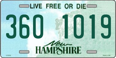 NH license plate 3601019
