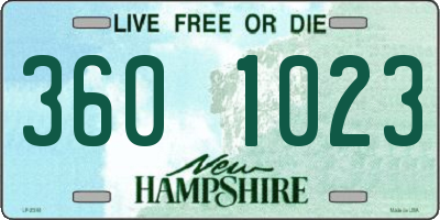 NH license plate 3601023