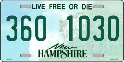 NH license plate 3601030