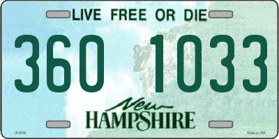 NH license plate 3601033