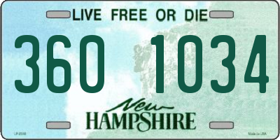 NH license plate 3601034