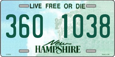 NH license plate 3601038