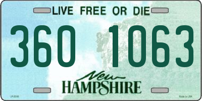 NH license plate 3601063