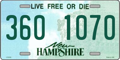 NH license plate 3601070