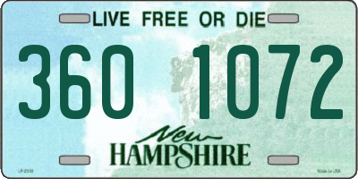NH license plate 3601072