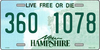 NH license plate 3601078