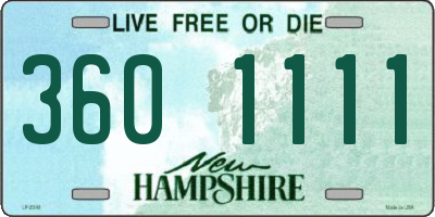 NH license plate 3601111