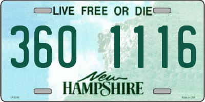 NH license plate 3601116