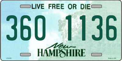 NH license plate 3601136