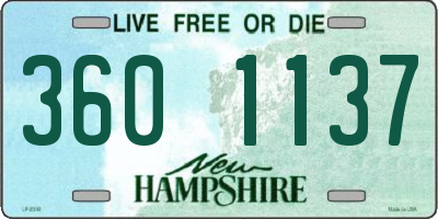 NH license plate 3601137