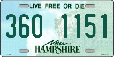 NH license plate 3601151