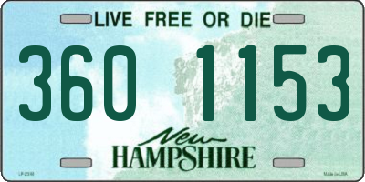 NH license plate 3601153