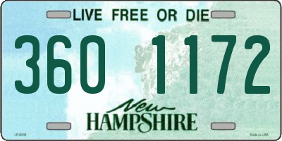 NH license plate 3601172